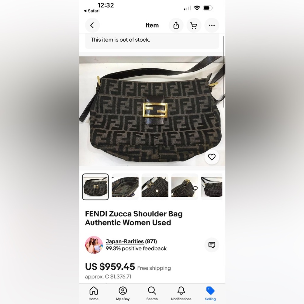 Fendi Vintage Brown Monogram Shoulder Bag - Picture 14 of 14